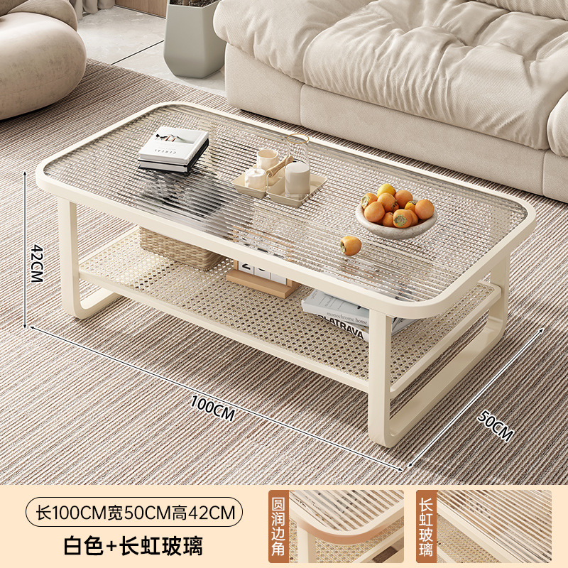 Mesa de té sala de estar doméstica pequeña mesa de casa 2025 nueva moderna simple creativa cuadrada mesa de té de vidrio temperado