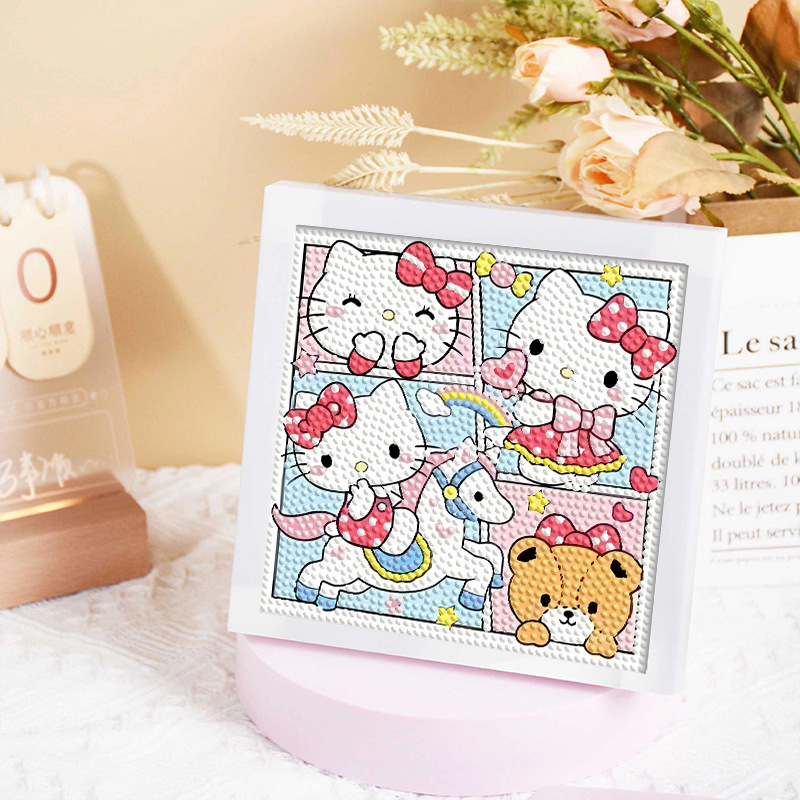 Diamante infantil DIY hecha a mano con material de marco paquete de dibujos animados Sanliou pegatinas de diamante regalo al por mayor pinturas de mampostería