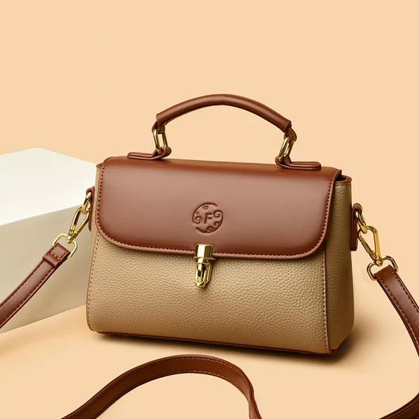 Embossed Letter Small Square Bag 2026 New Fashion Lockable Doctor's Bag Anti-Theft Small Box Genuine Leather Women's Handbag