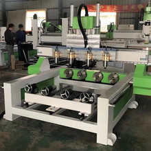 平面立体两用木工雕刻机寿材浮雕立体圆柱圆雕机3D四轴维宏雕刻机