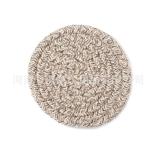 Amazon Hot Selling Cotton Rope Woven Place Mat Household Cotton Line Dining Table Heat Insulation Mat Tea Cup Anti-fouling Mat Pot Mat