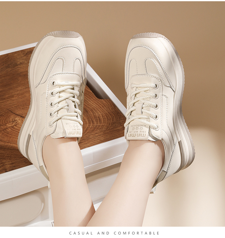 Giày sneaker nữ da thật đế mềm thoải mái, giày du lịch trắng thể thao trung niên mùa xuân hè — JST 1801 kaki trắng, JST 1801-1 kaki trắng thoáng khí, JST 1801-1 trắng đen thoáng khí, JST 1801 trắng đen chi tiết 11
