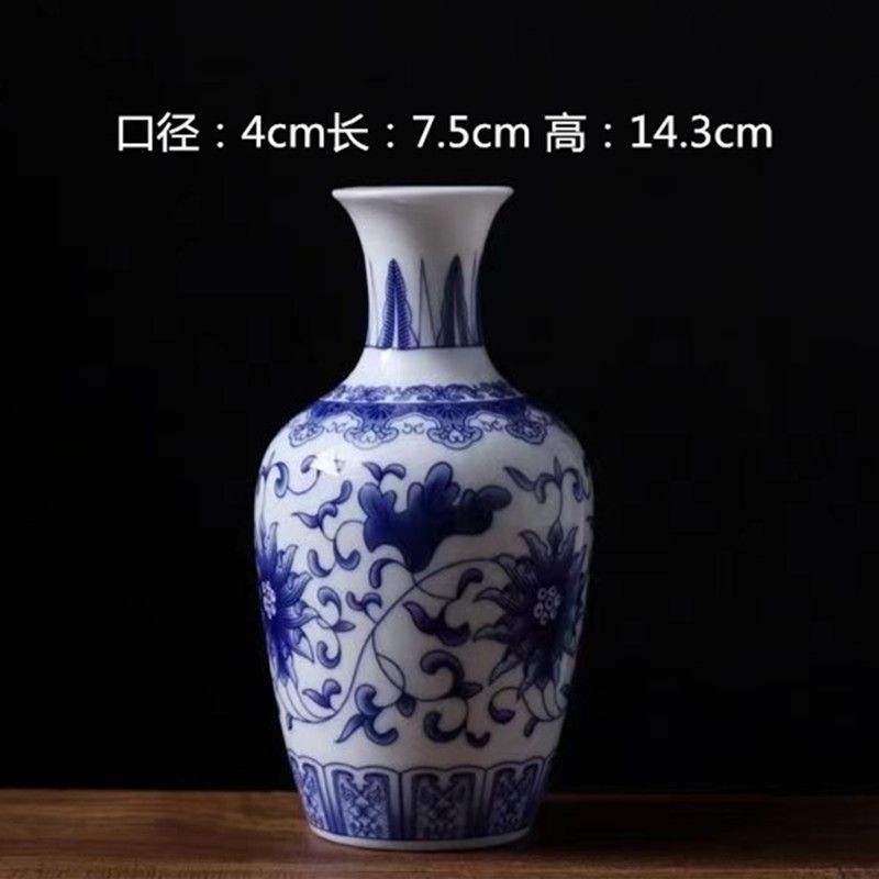 Vaso de escritorio de cerámica de porcelana pequeña boca mini hidroponía de flores retrógradas botellas de flores de porcelana