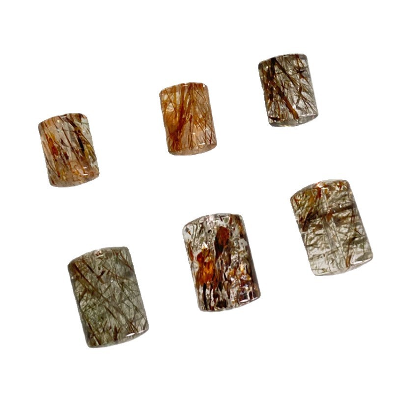 7a天然黑金超七圆柱桶珠水晶散珠配件串饰手工diy饰品配件编手链|undefined