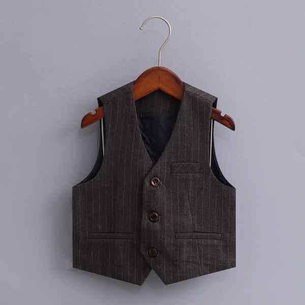 23055 gray striped single vest