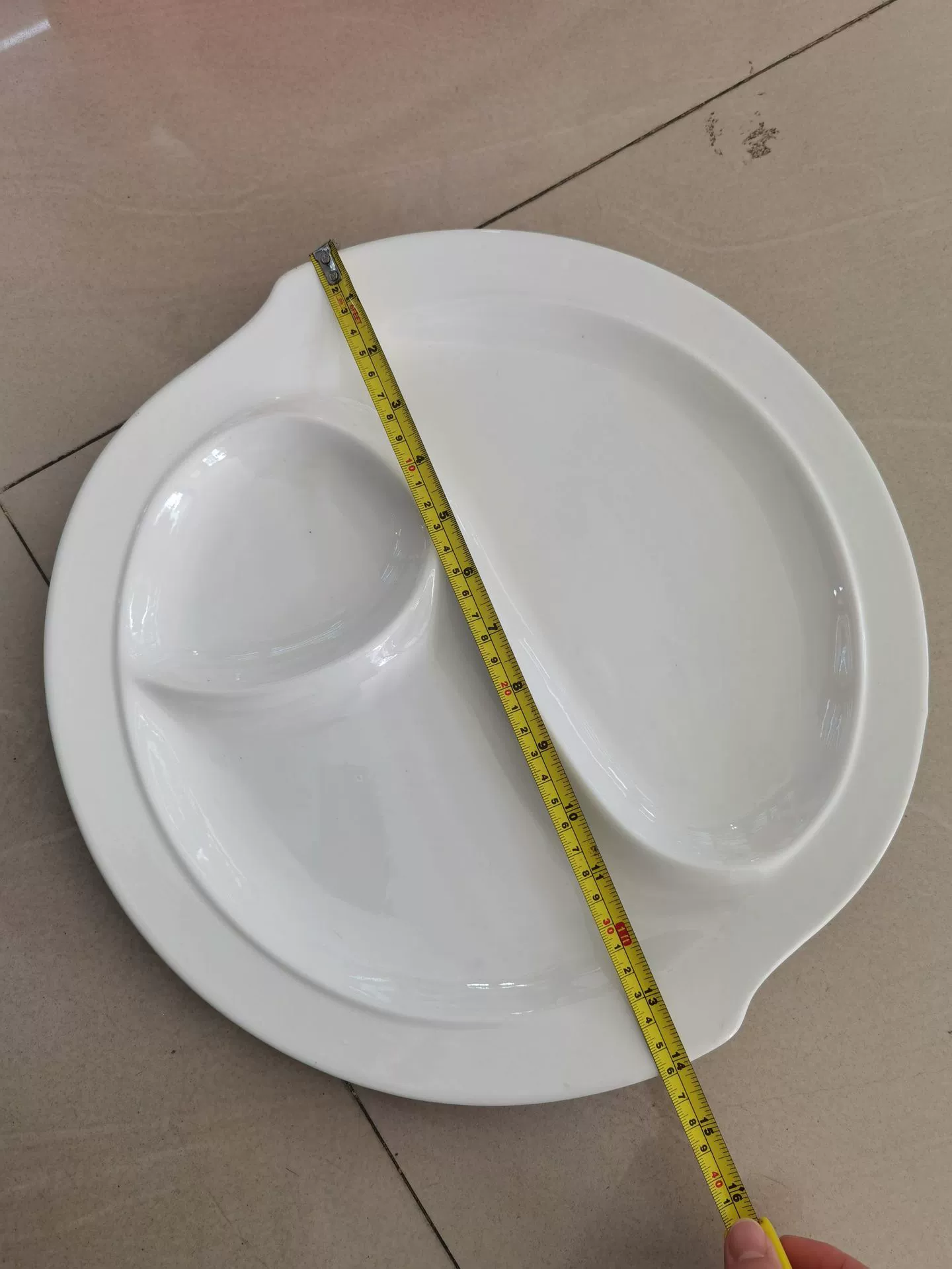 Hotel low -bone porcelain ceramic plate, multi -grid plate, fast disk, cold plate cold plate, hotel tableware category disk