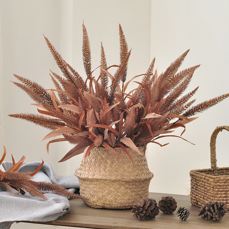 Autumn Retro Simulation Setaria False Flower Branches Home Indoor Soft Wedding caramel Simulation Flower
