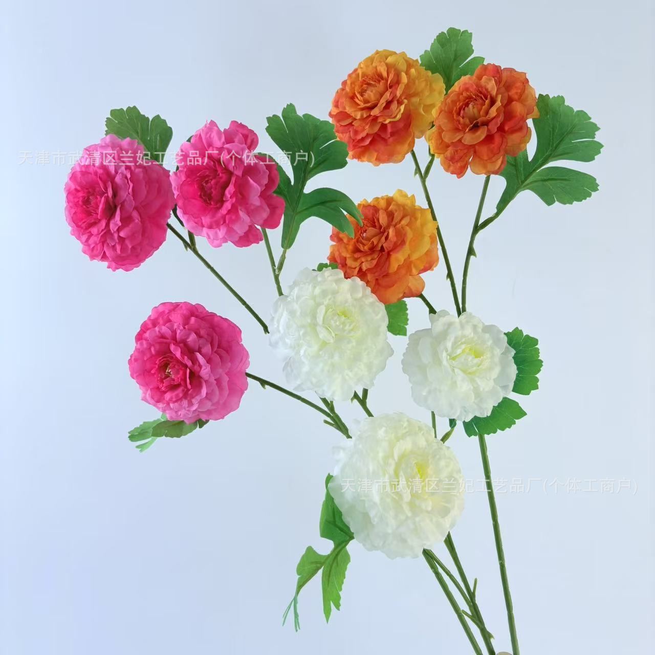 3 flores de seda de peonía flores falsas flores de boda decoración flor adornamiento de la sala de estar props de disparo al por mayor flores de peonía
