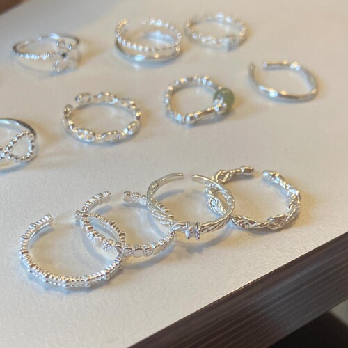 Xiaohongshu New Product Element Ring for Women - Summer S925 Pure Silver Ins Style Unique Design Simple Non-Fading Ring