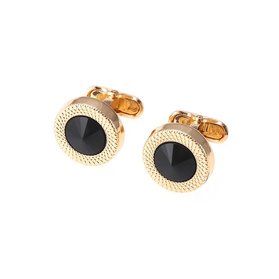 Neue runde diamant kristall manschettenknöpfe mode Französisch business hemd_voghion.com