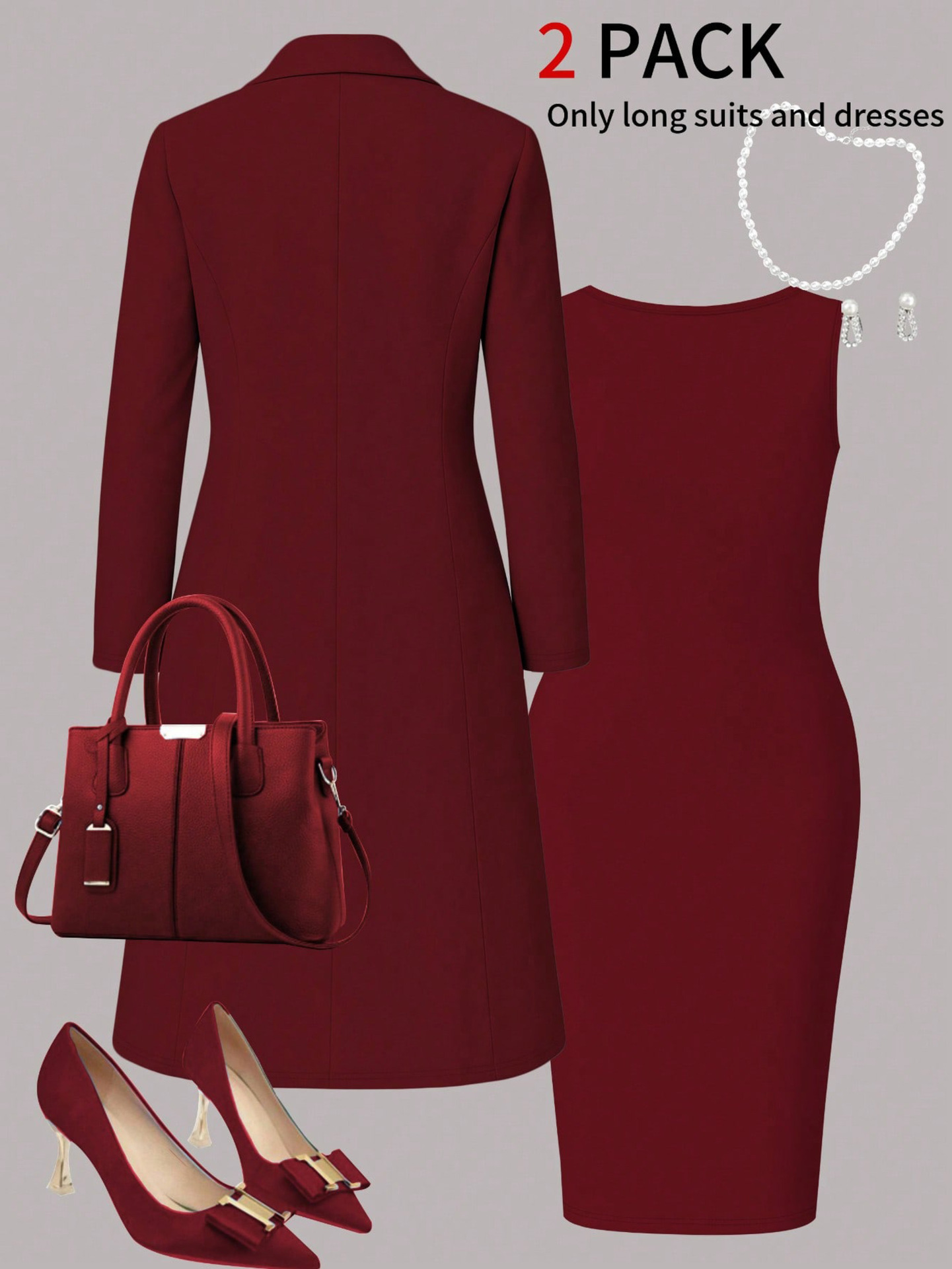 Completo blazer e vestito donna, tailleur elegante due pezzi_voghion.com