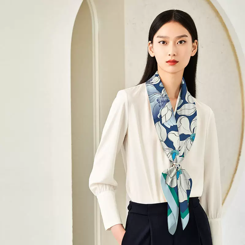 Double-sided silk fashionable universal scarf