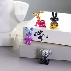 V Cross-border colorful doll ornaments Art ornaments car desktop display Internet celebrity bear cartoon violent bear spoon