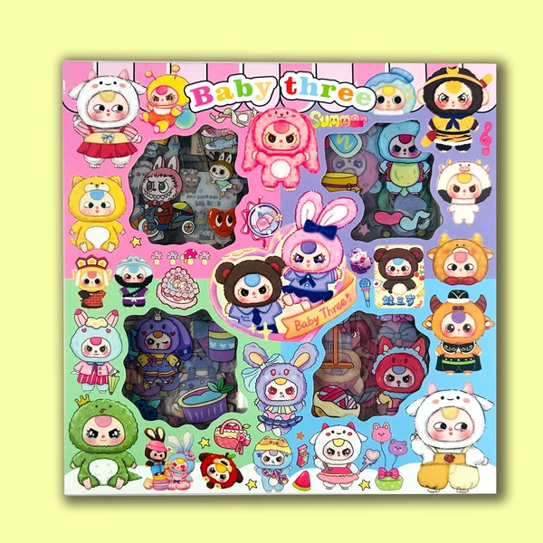 Cartoon doll three-year-old boxed sticker--C style