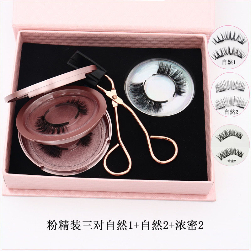 Quantum imán magnético de succión magnética sin pegamento natural largo grueso transfronterizo europeo y americano popular magnético pestañas postizas 3D