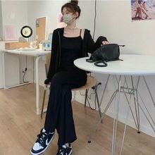大码女装秋季梨型身材穿搭遮肚藏肉休闲套装女胖妹妹显瘦阔腿裤