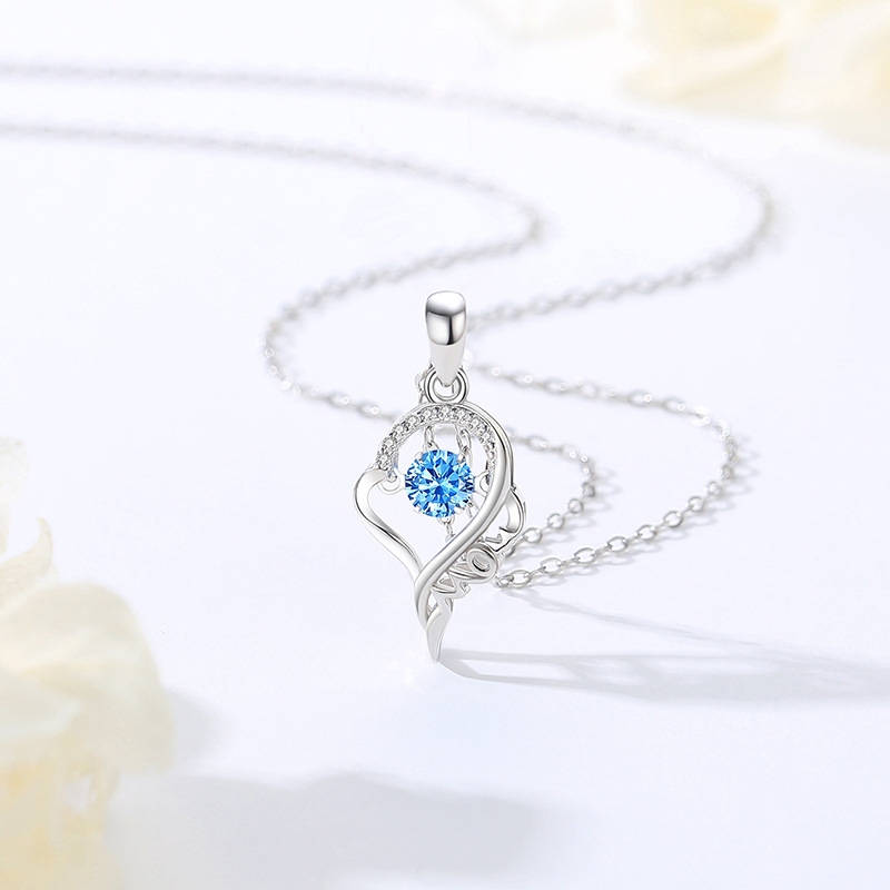 Collar de mujer europea y americana amor mamá regalo del Día de la madre collar de plata esterlina 925 collar de nicho inteligente transfronterizo Venta caliente