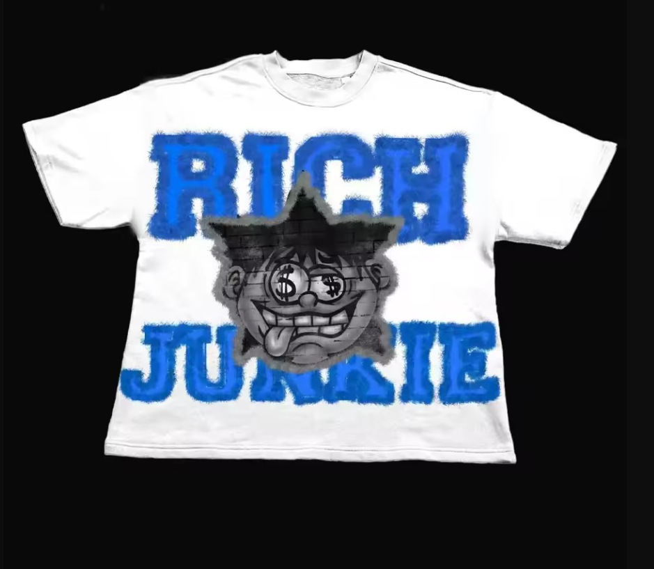 Verano estilo americano retro impresión oscura lavado con agua hace viejos bloques sueltos oversize hip hop skate camiseta de manga corta