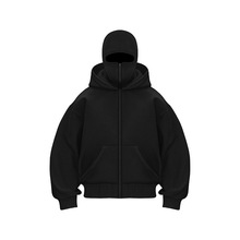 爆款外贸时尚连帽衫拉链运动卫衣外套男女同款春秋冬加绒双帽卫衣