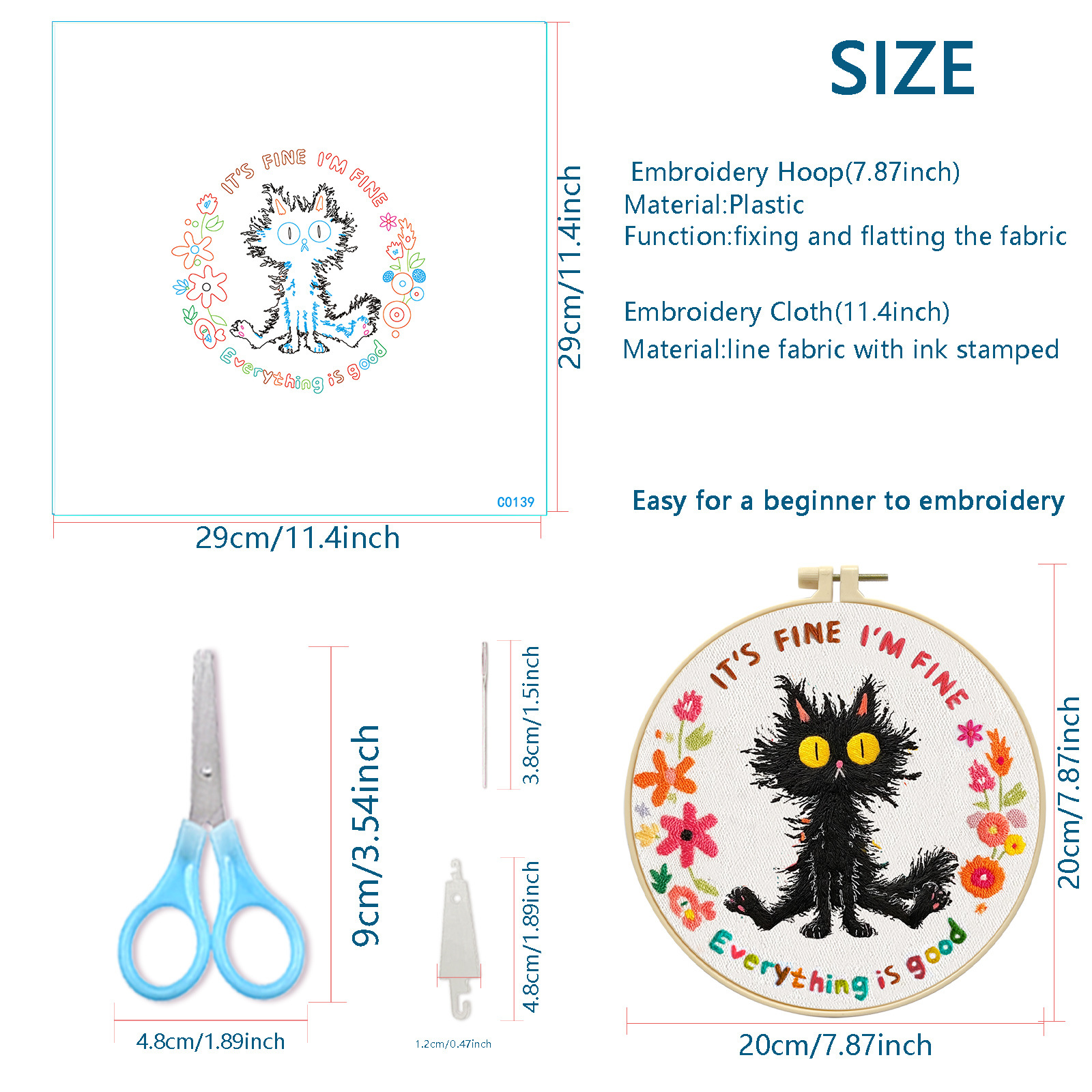 Nuevos productos transfronterizos bordados DIY material paquete buena suerte gatos decoración del hogar auto bordado fábrica al por mayor