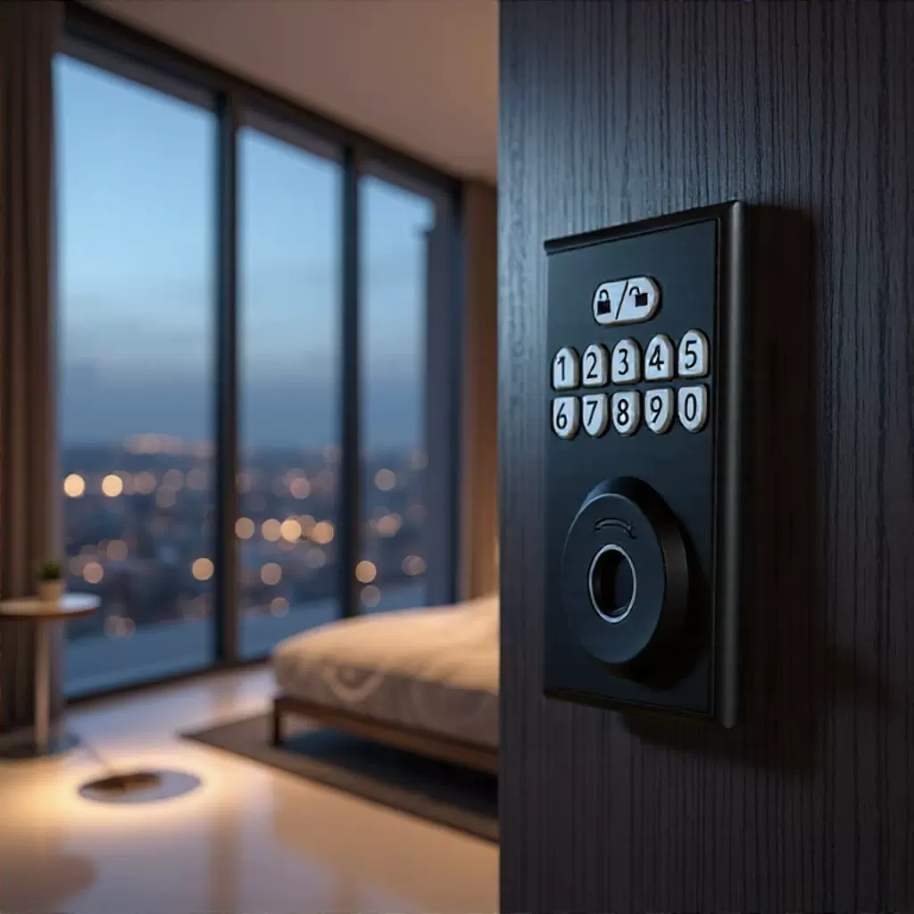 源头厂家智能门锁按键指纹密码锁美式锁呆锁北美简约黑色机械锁