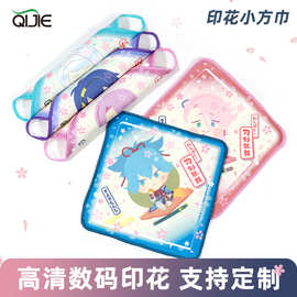 日本小方巾手帕擦手巾超细纤维幼儿园毛巾印花手绢卡通口水巾批发