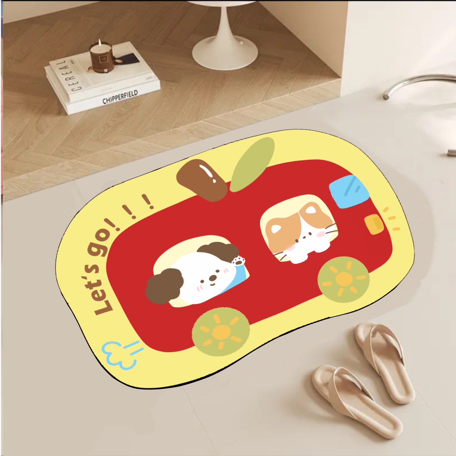 Apple Car Soft Diatom Mud Mat Bathroom Absorbent Mat Foot Mat Absorbent Anti-Slip Mat Toilet Toilet Toilet