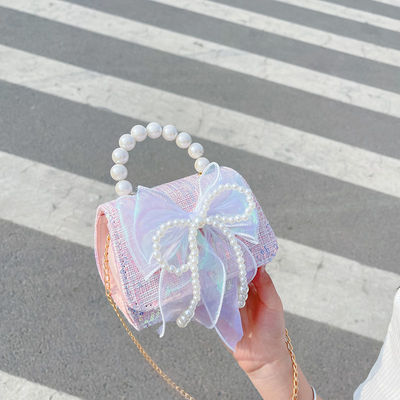 Children&#39;s Bags 2022 new pattern fashion Pearl girl One shoulder Inclined shoulder bag Nubao Princess wind coin purse
