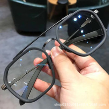 2021新款双梁眼镜 复古方框近视眼镜 网红同款防蓝光时尚潮平光镜