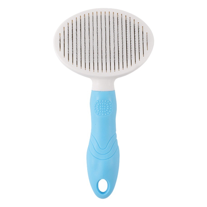 Amazon popular mascota peine gato aguja peine perro de un solo clic depilación auto-limpieza peine para mascotas suministros de limpieza al por mayor