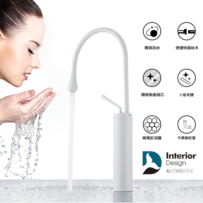 Bathroom Kitchen Toilet Toilet Stainless Steel Tap Water Sink Faucet All-Copper Anti-Splash Hot and Cold Water