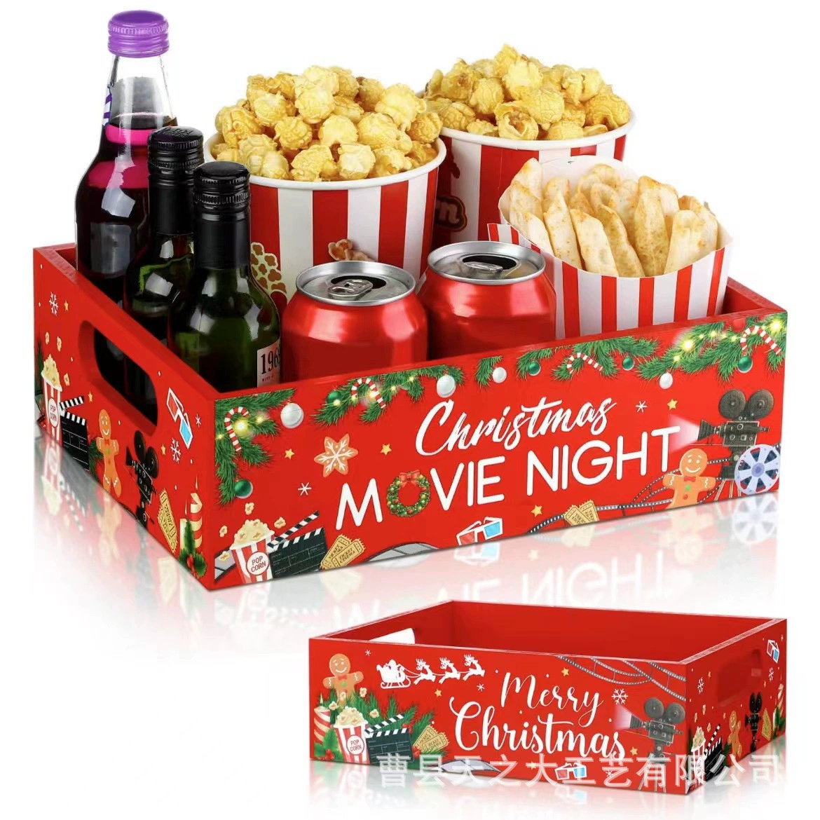 Трансграничная рождественская коробка для хранения Настольные украшения Закуски Попкорн Коробка для хранения напитков Рождественская декоративная коробка