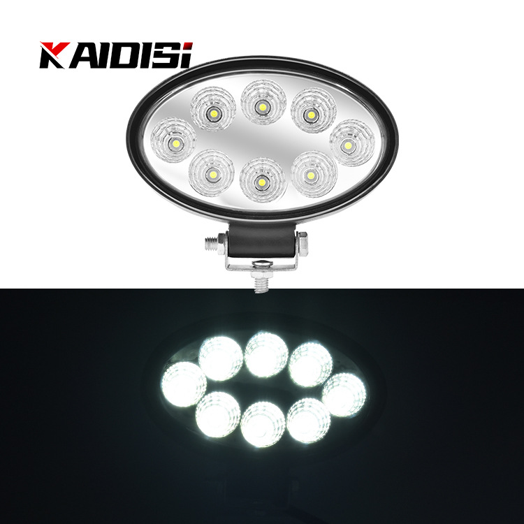 Coche LED luz de trabajo oval camión 24W faro delantero proyector excavadora ingeniería vehículo iluminación auxiliar