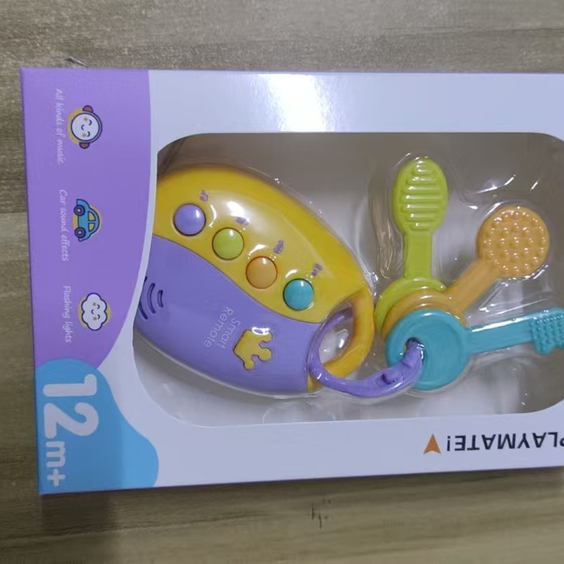 Música transfronteriza llaves de automóviles sonoras y luces juguetes infantiles de mano control remoto de luces juguetes infantiles