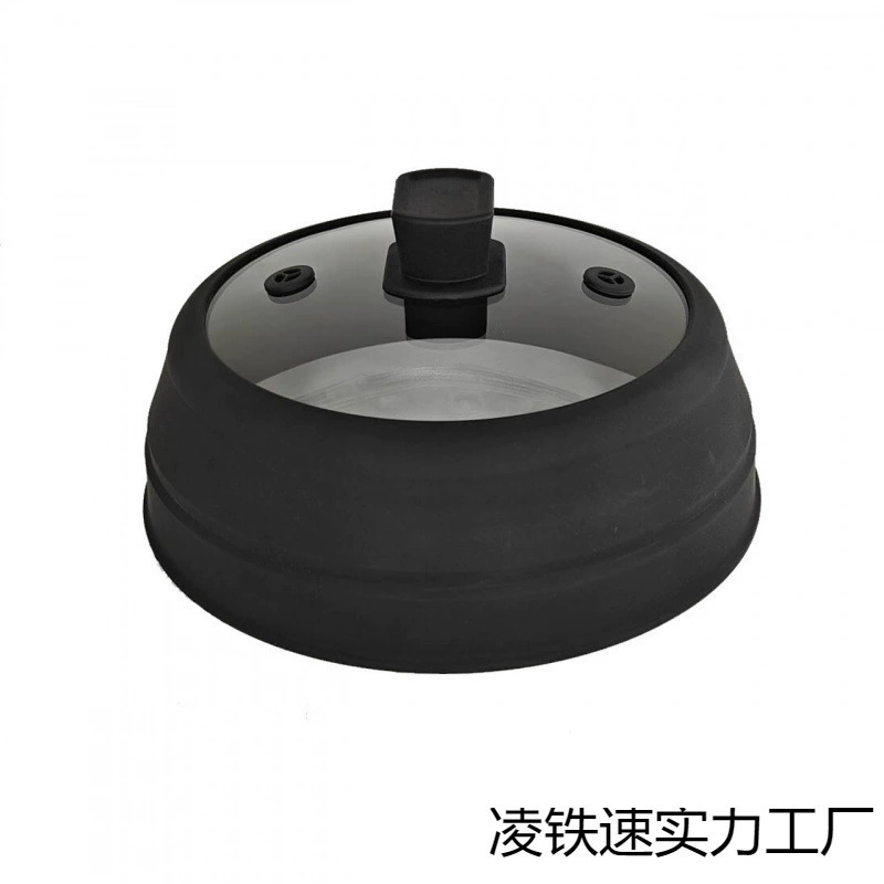 Заводская прямая продажа складной силиконовой крышки для кастрюли из закаленного стекла