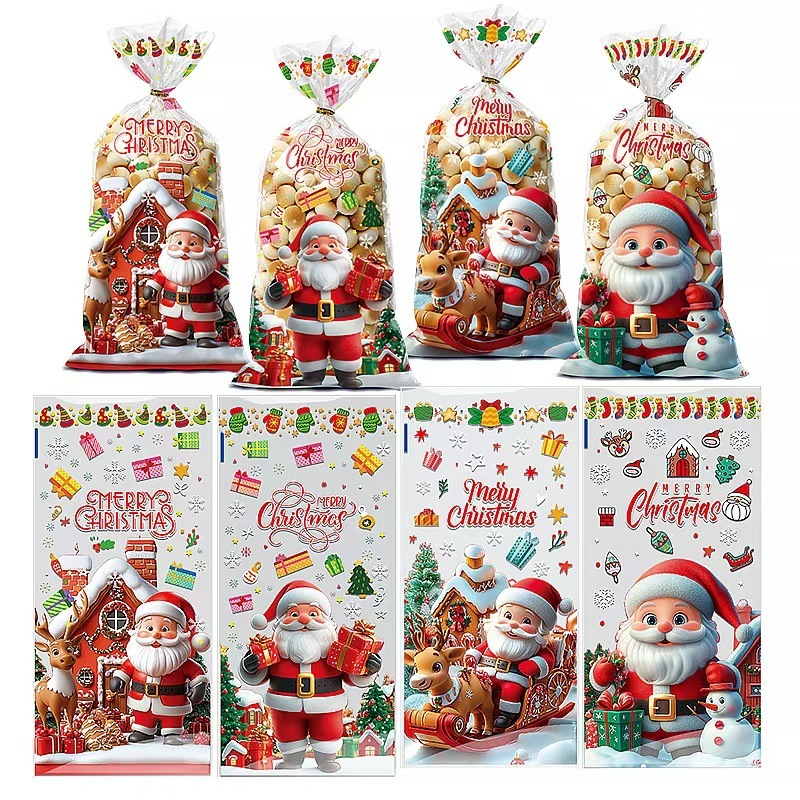 オリジナルクリスマスキャンディ包装袋ポップコーンバッグ OPP フラットポケットシルクバッグ誕生日パーティーギフトバッグ|undefined
