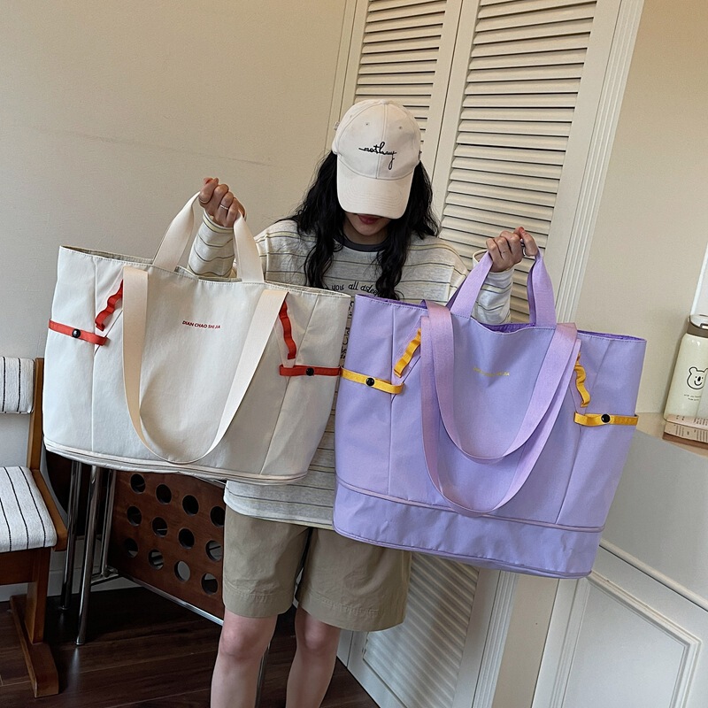 Expandable New Travel Bag, Portable Hand Luggage Bag, Dry and Wet Separation Tote Bag, Contrasting Color Large Capacity Shoulder Bag Expandable New Travel Bag, Portable Hand Luggage Bag, Dry and Wet Separation Tote Bag, Contrasting Color Large Capacity Shoulder Bag