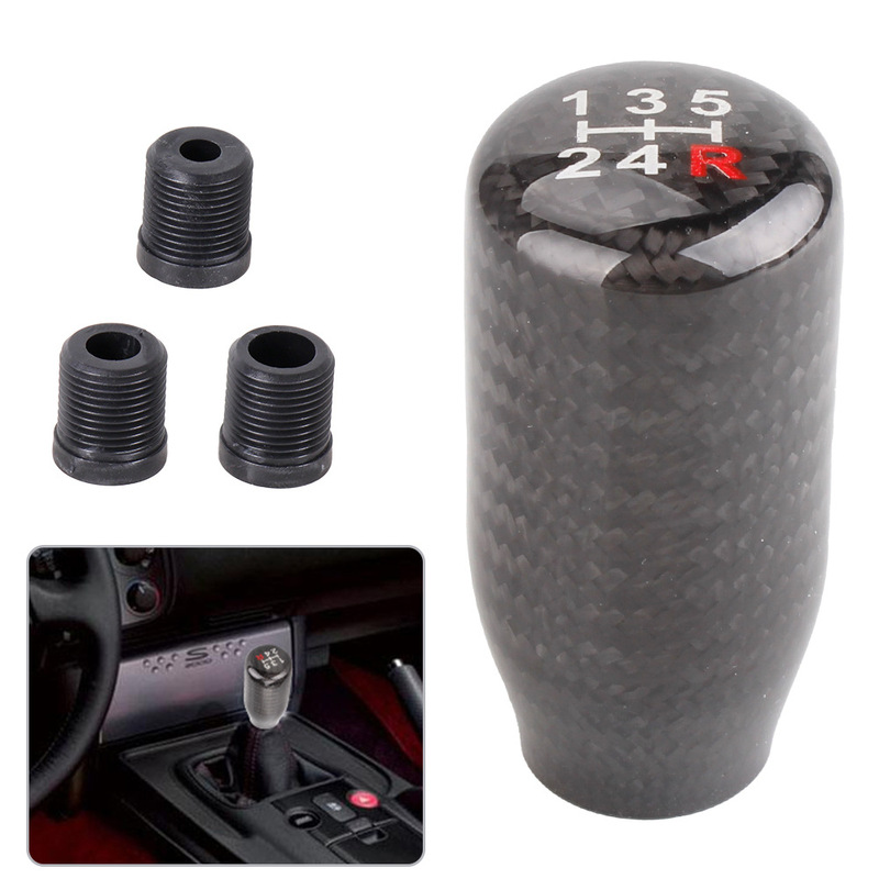 Cross-border car modified shift gear handle head carbon fiber 5-speed 6-speed gear head universal accessories