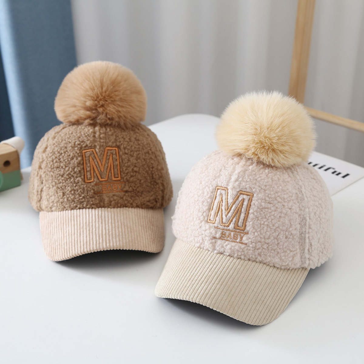 Korean Children's Embroidery Letters Teddy Wool Baseball Cap Wholesale Nihaojewelry display picture 11