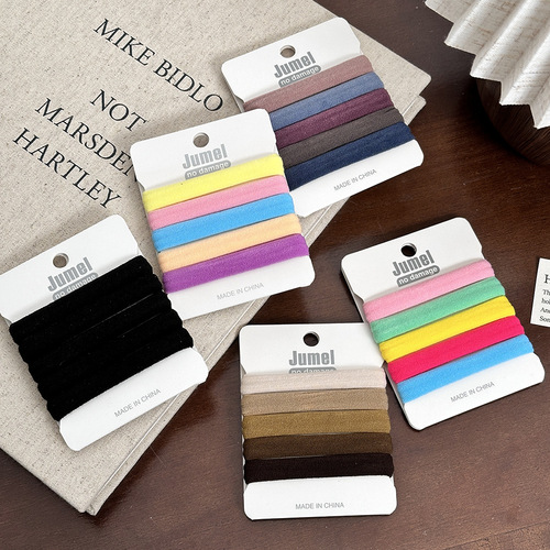 Korean-style seamless towel loop hair tie in colorful minimalist upgraded version nylon high elasticity candy color hair tie