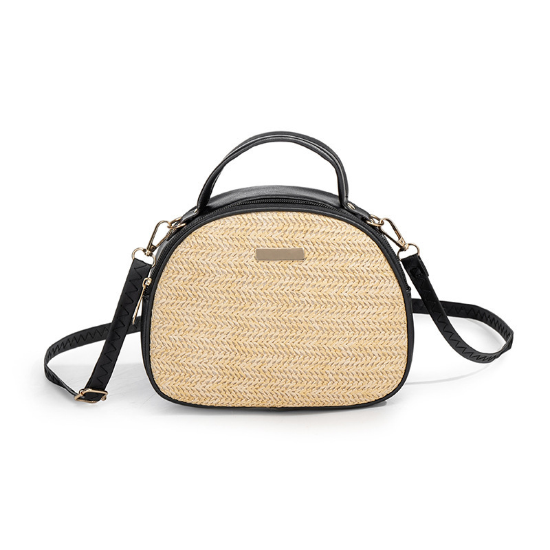2025 bolsos de hombro de tejido semicircular bolsos de mujer frescos dulces bolsos de paja bolsos mochilas comercio exterior al por mayor