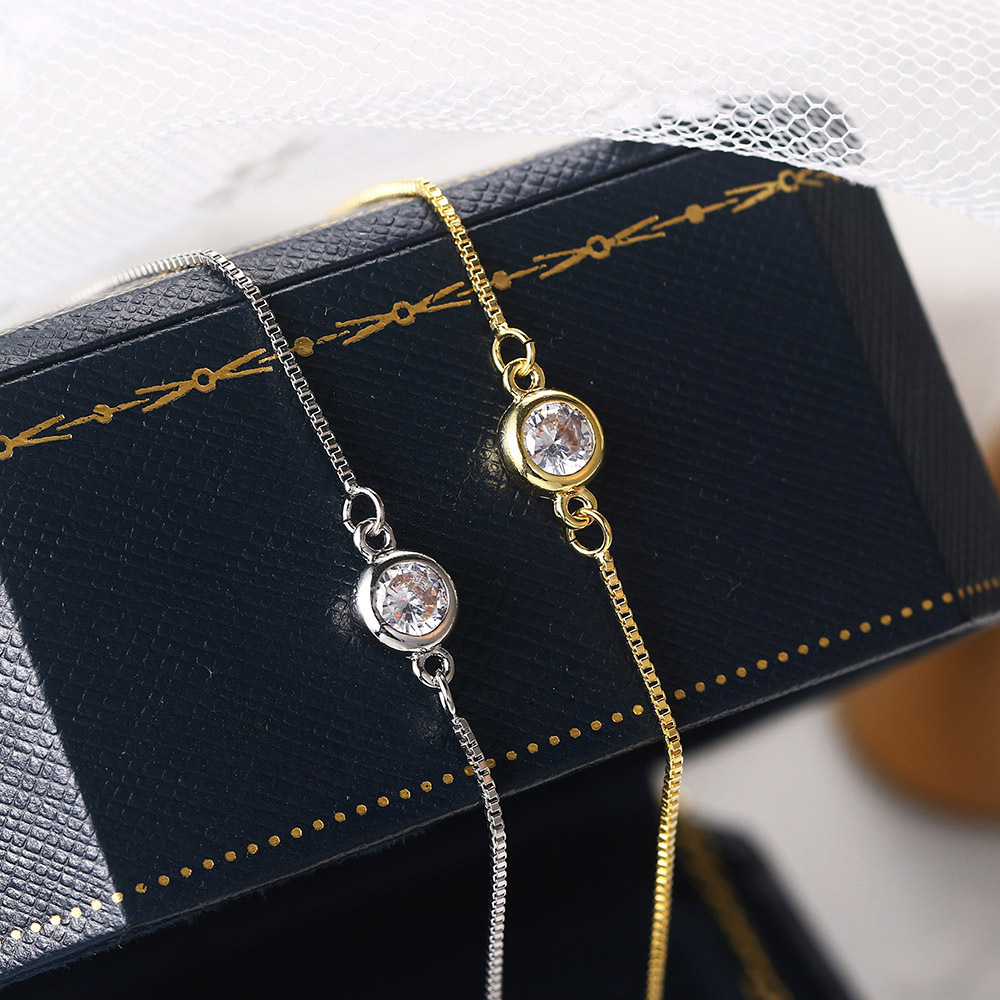 Europe and the United States cross-border single diamond bubble anklet women's high sense simple cold style retro fashion jewelry factory wholesale