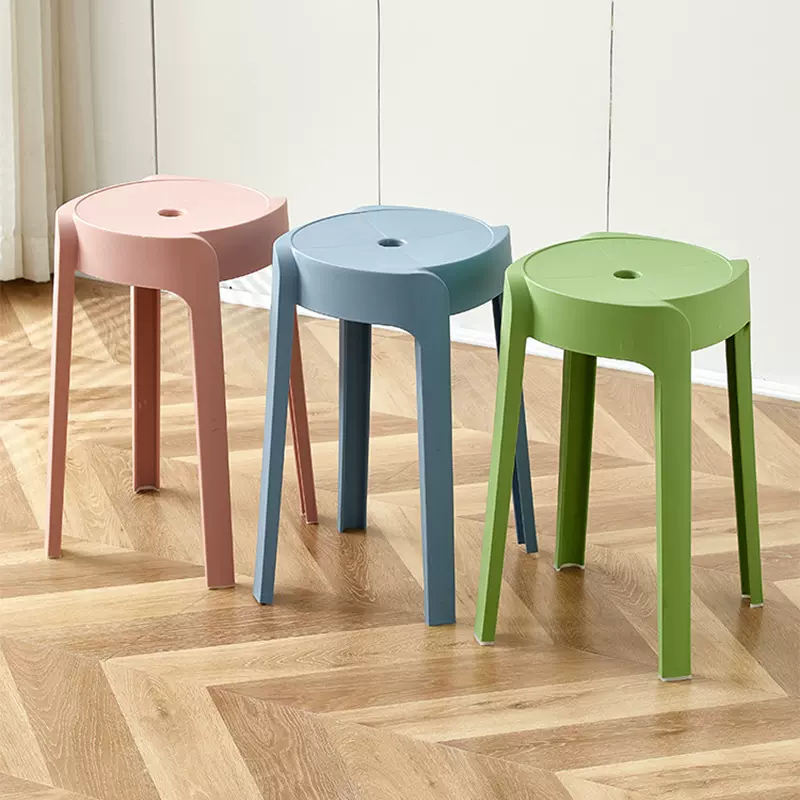 塑料凳子可叠放家用加厚风车凳摞叠现代简约餐桌高板凳圆旋风椅