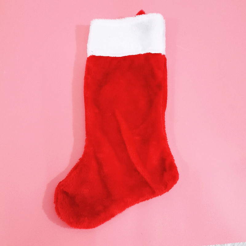 クリスマスの靴下は白い縁の赤い短い毛のクリスマスの靴下のクリスマスの装飾品のメーカーの直接販売の越境をかけることができます。|undefined