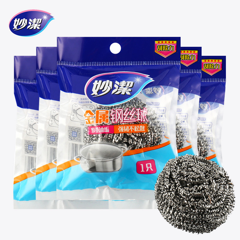 Miaojie C- type metal steel wire ball 1 installed kitchen stove cleaning ball dirt is not easy to rust steel wire ball Miaojie C- type metal steel wire ball 1 installed kitchen stove cleaning ball dirt is not easy to rust steel wire ball