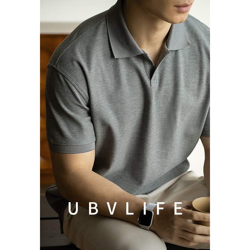 Blended Mercerized Cotton Breathable Short-Sleeved Polo Shirt for Men 2026 Spring and Summer New Casual Loose Lapel T-Shirt Top