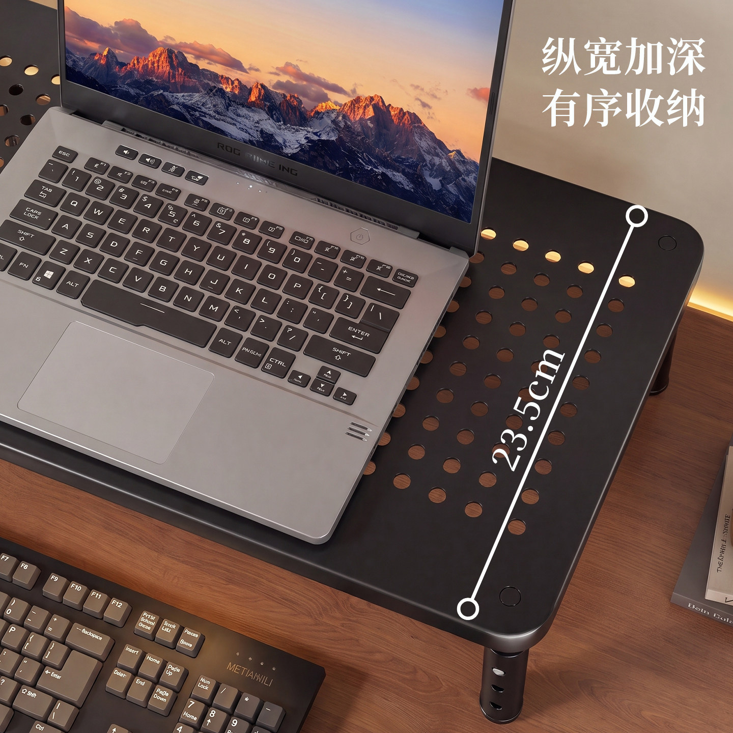 Soporte Elevador para Monitor de Acero al Carbono Ajustable para Escritorio