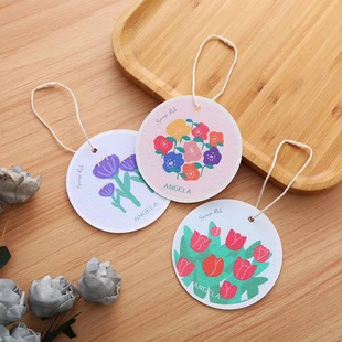 Round wood pulp cotton dishwashing wipe colorful cartoon flower wood pulp sponge wipe compressed non-stick oil sponge brush pot kitchen