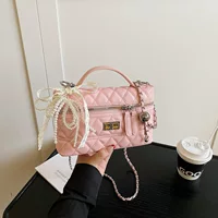 Маленькая сумка через плечо (Chanel style), цепочка-ручка, стёганый ромбовидный узор, 21,5×6,5×13 см