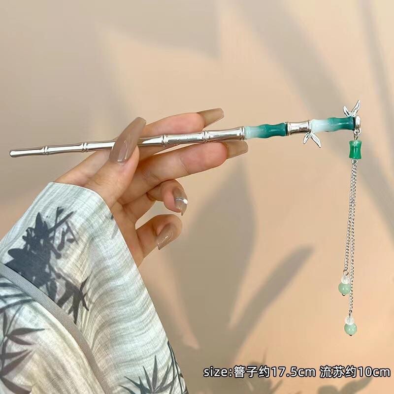 タッセルフラワーヘアピン女性のための新しい中国風のハイエンドニッチ古代スタイルのヘアピンヘアピン韓服チャイナヘアアクセサリー|undefined